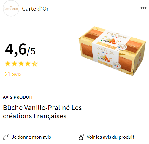 buche cote d'or vanille