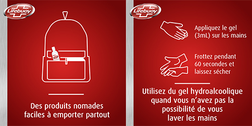 Lifebouy gel hydroalcoolique lavage mains nomade protection virus bactéries microbes