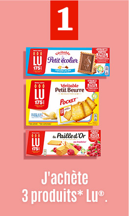 etape 1 acheter 3 produits lu