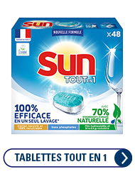 Sun pastilles pour lave-vaissele tout en 1