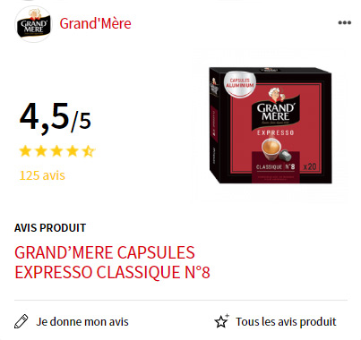 test produit café grand mère capsules