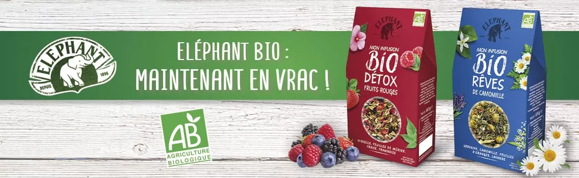 Infusions Bio Eléphant vrac fruits rouges camomille