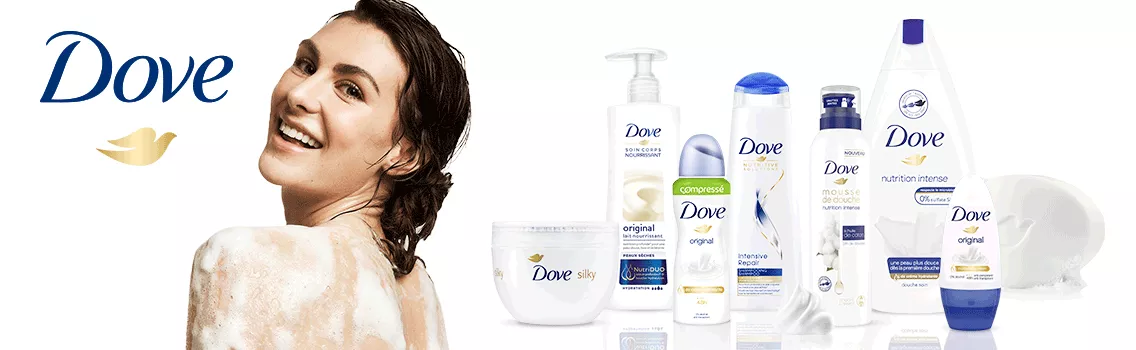 Dove déodorant gel douche shampooing soin corps crème hydratante 