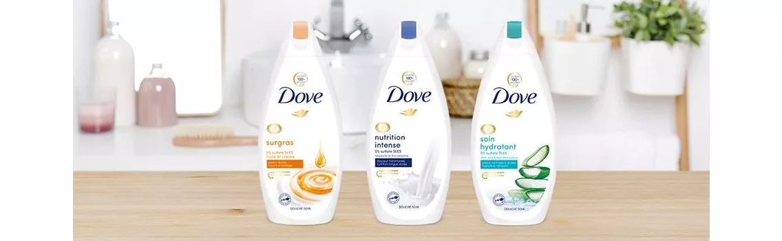  Dove gel douche soin peau hydratation crème apaisant nutrition intense