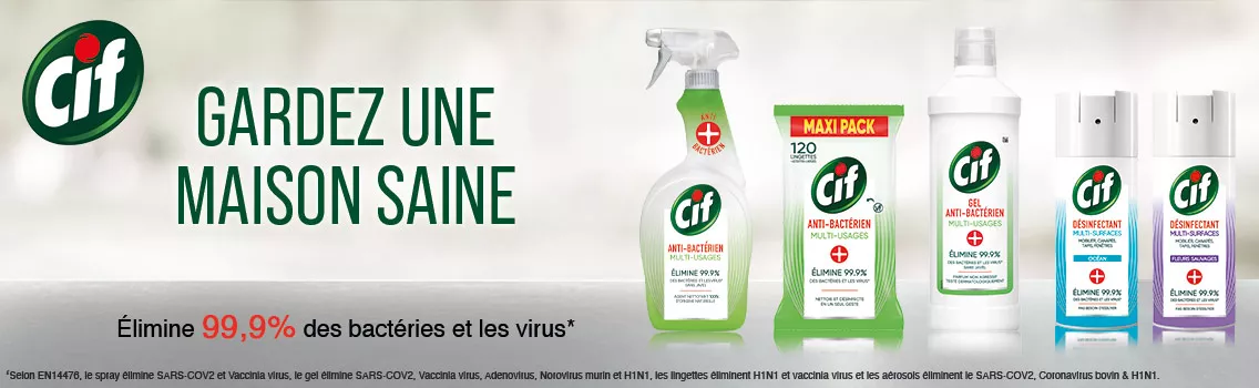Cif Nettoyant Antibatérien spray, lingette et aérosol