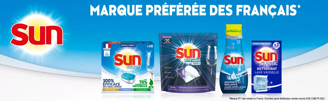 SUN produits lave-vaisselle marque préférée des français    