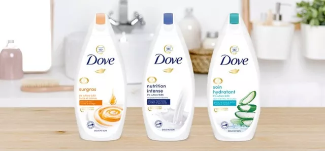  Dove gel douche soin peau hydratation crème apaisant nutrition intense
