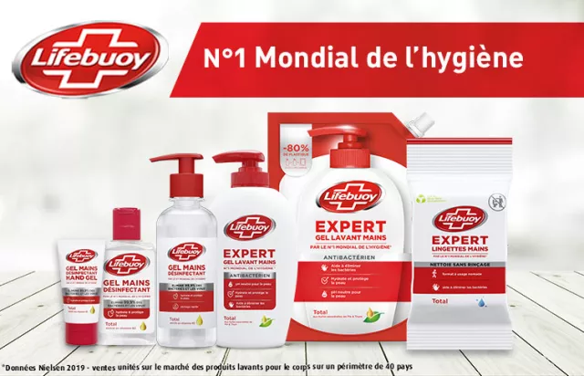Lifebuoy gel hydroalcoolique hygiène mains gel lavant désinfectant antibactériens bactéries