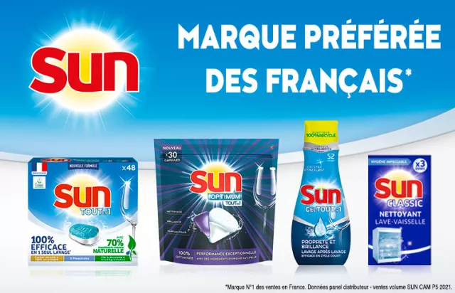 SUN produits lave-vaisselle marque préférée des français    