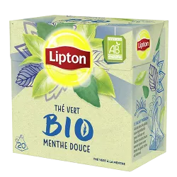 Lipton Bio Thé Vert Menthe Douce 20 sachets Pyramid®