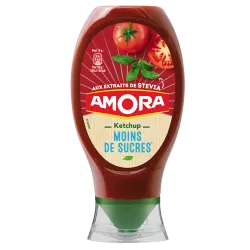 Amora - Ketchup - stevia - plaisir - moins de sucres - sauces