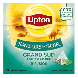  Lipton saveurs du soir infusion grand sud arome naturel sachet Pyramids réglisse menthe