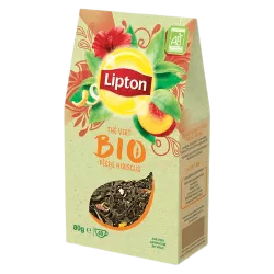 Lipton thé vert bio pêche hibiscus the vert vrac 