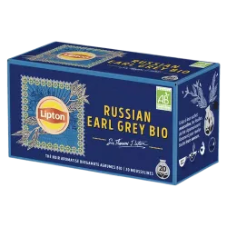 Lipton mousseline thé noir russian earl grey bergamote the bio 