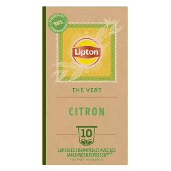 Lipton capsule thé vert citron compatible Nespresso