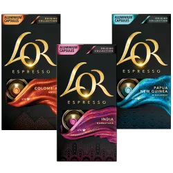 3 packet de café l’Or de la gamme Origines