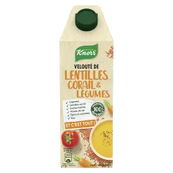 Soupe Knorr® Velouté lentilles corails légumes ET C’EST TOUT! 