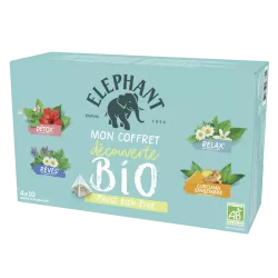 Eléphant coffret infusions assortiment découverte bio pause bien-être