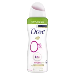 dove invisible care 0% compressé anti-traces fraicheur parfum floral sans alcool zinc anti-bactérien hydratant soin efficace nouvelle formule