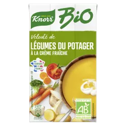 Soupe BIO Knorr 1L velouté légumes potager crème fraîche fabriqué en France Agriculture biologique familial pratique