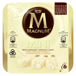 Magnum Mini Chocolat Blanc Chocolat Blanc Amande glace bâtonnet croquant plaisir vanille 