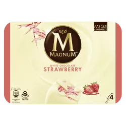 Magnum Chocolat Blanc & Fraise glace croquant chocolat plaisir vanille bâtonnet