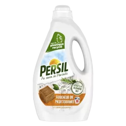 Persil Lessive Liquide Fraîcheur de Méditerranée aux extraits de romarin Bio et au savon de Marseille.