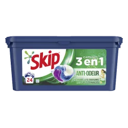 Skip Capsules Lessive Anti Odeur 3en1 Parfum Resultat impeccable