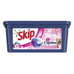 Skip Capsules Lessive Cajoline 3en1 Parfum Resultat impeccable