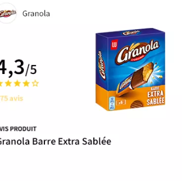 Granola barre extra sablée 