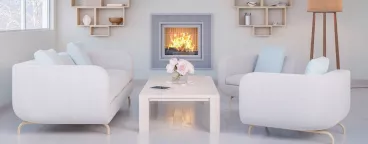 Passez l'hiver au coin du feu... sans cheminée ! Une cheminée électrique dans un salon