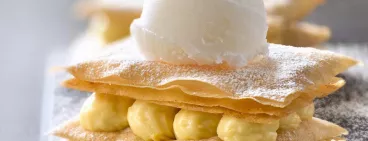 Mille-feuilles croustillant et sorbet plein fruit citron Carte d’Or®
