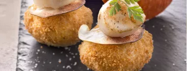Croquettes aux noix de Saint-Jacques rôties, sauce au potiron avec Maizena®