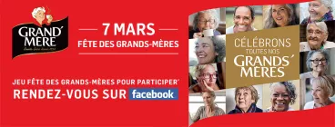 Fête des grands-mères : 7 mars avec des photos sur fond rouge