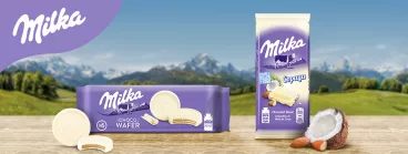 Goûtez le tendre chocolat blanc Milka