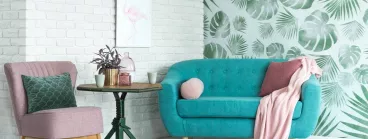 Salon rose et bleu