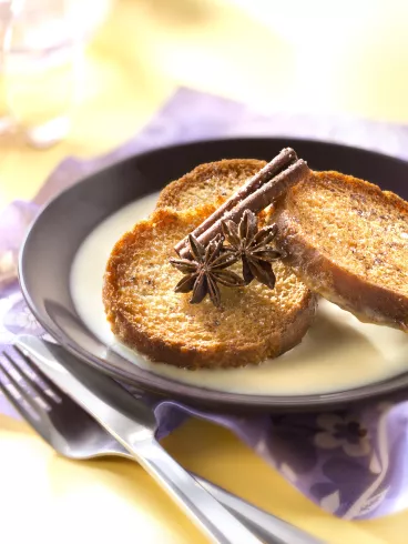 Pain perdu à la crème anglaise avec Pelletier®