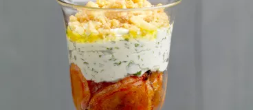 Verrine de crumble aux tomates séchées et TUC®