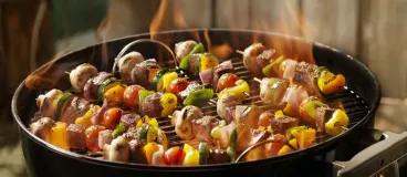 Brochettes de bœuf et de filet de veau