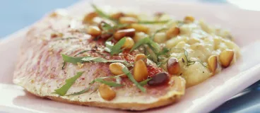 Rougets à la purée d’aubergines