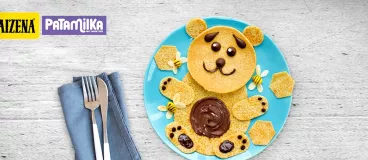 Un ourson réalisé en crêpes 
