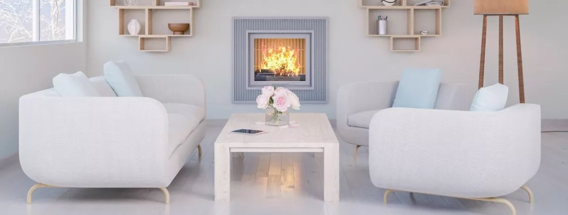 Passez l'hiver au coin du feu... sans cheminée ! Une cheminée électrique dans un salon