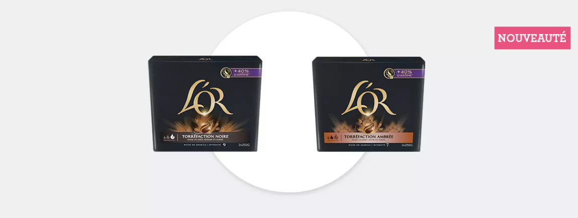 L'OR Torréfaction Ambrée 2x250g & L'OR Torréfaction Noire 2x250g L'OR Torréfaction Ambrée 2x250g & L'OR Torréfaction Noire 2x250g