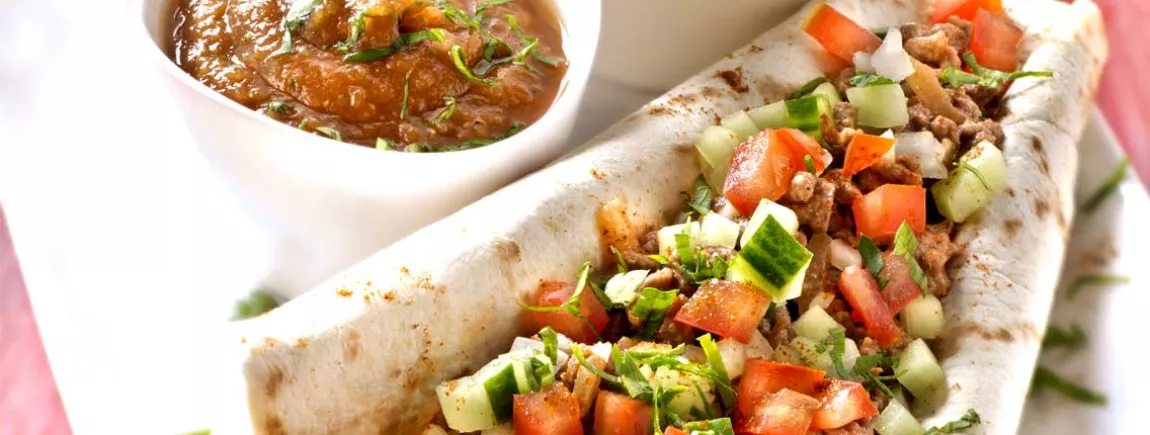 Direction le Mexique: fajitas de bœuf maison Fajitas de boeuf aux oignons et paprika avec Amora ®