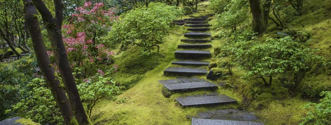 Comment faire un jardin japonais chez soi Vue sur un jardin japonais traditionnel