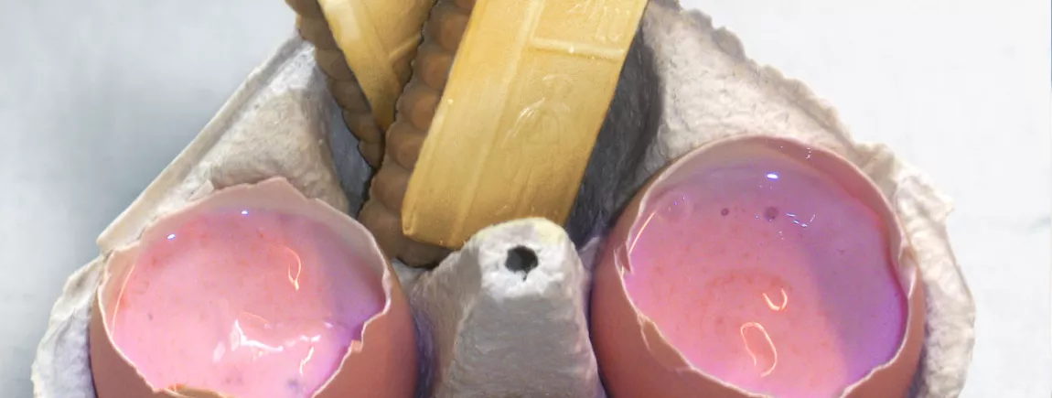 Œufs surprises aux fruits rouges et mouillettes de gâteaux Petit écolier ® Oeuf surprise aux fruits rouges et mouillette de Petit Ecolier®
