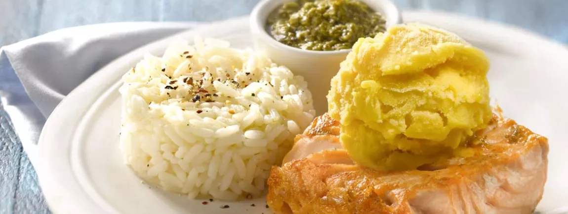 Pavés de saumon grillés et sorbet mangue Pavés de saumon grillés
