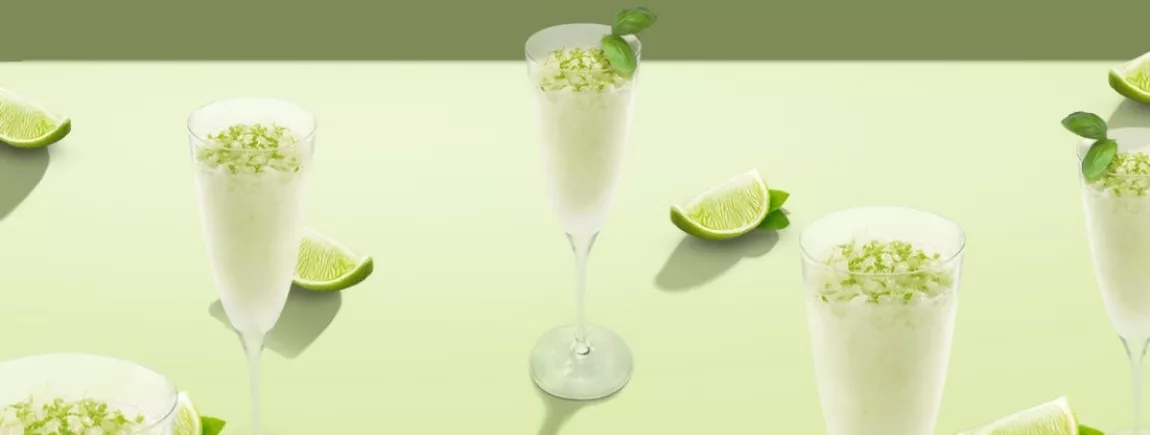 Sorbet citron vert et granité au basilic Un dessert glacé avec du Sorbet Carte d’Or® Citron Vert