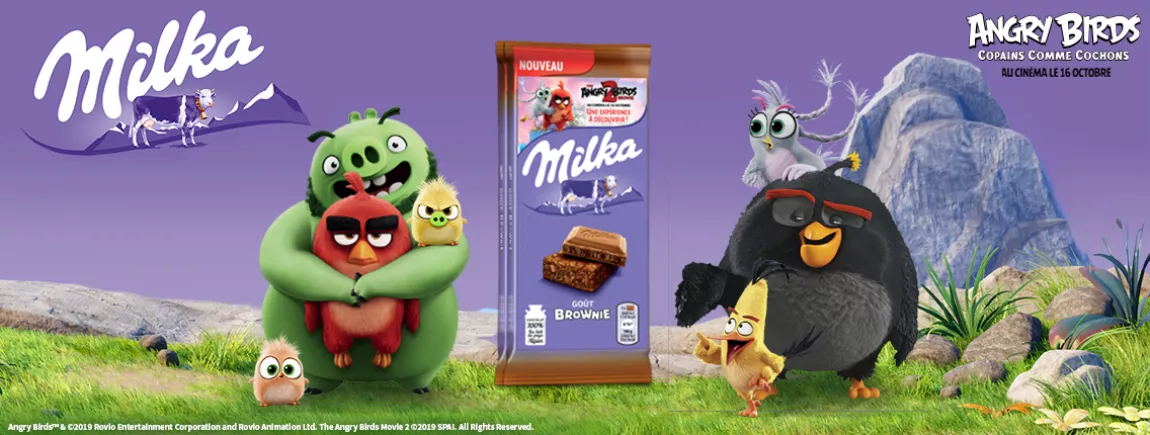 Pour la sortie du film Angry Brids Copains Comme Cochons, gagnez vos places de cinéma avec Milka Brownie  