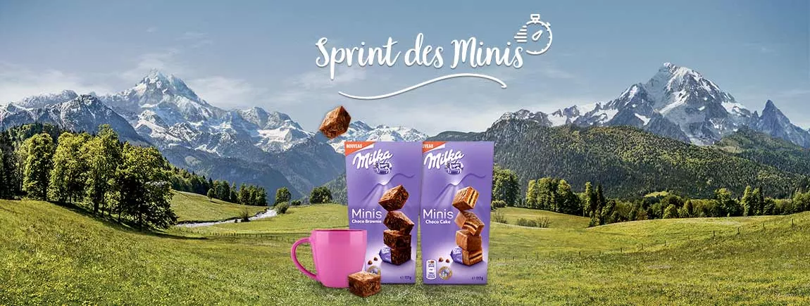 Jouez au Spint des minis et découvrez les nouveaux gâteaux Milka 